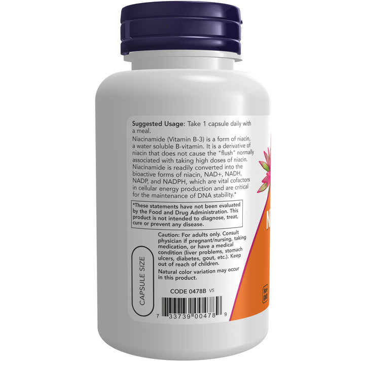 NOW Foods Niacinamide (B-3) 500 mg - 100 Veg Capsules