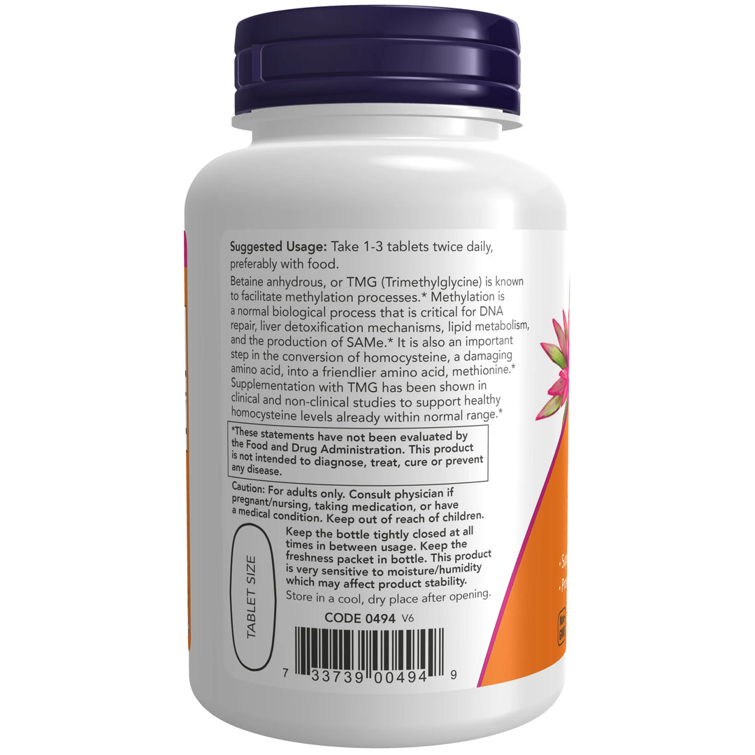 NOW Foods TMG Betaine 1000 mg - 100 Tablets