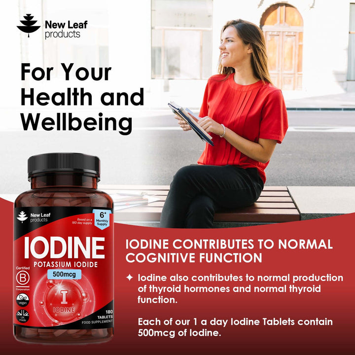 New Leaf Iodine Thyroid & Nervous System Support - 180 Tablets