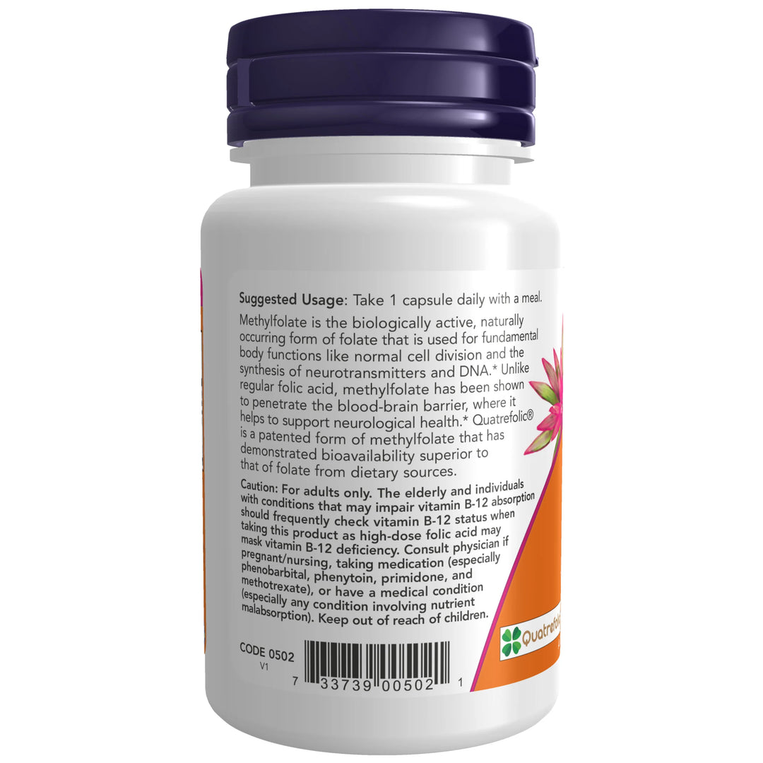 NOW Foods Methyl Folate 5,000mcg - 50 Veg Capsules