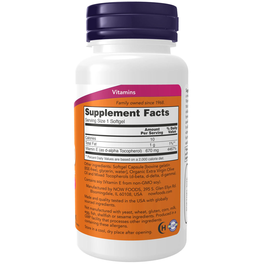 NOW Foods Vitamin E-1000 Mixed Tocopherols - 50 Softgels