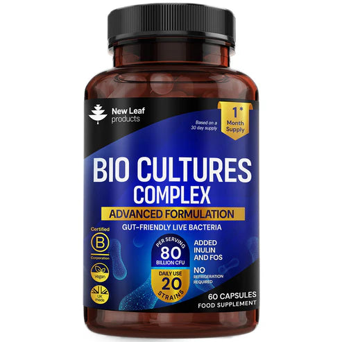 New Leaf Bio Cultures - Probiotic 80B & 20 Strains - 60 Capsules