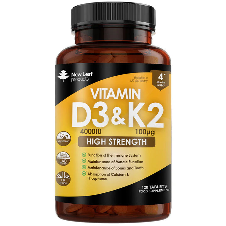 New Leaf Vitamin D3 & K2 - 120 Tablets