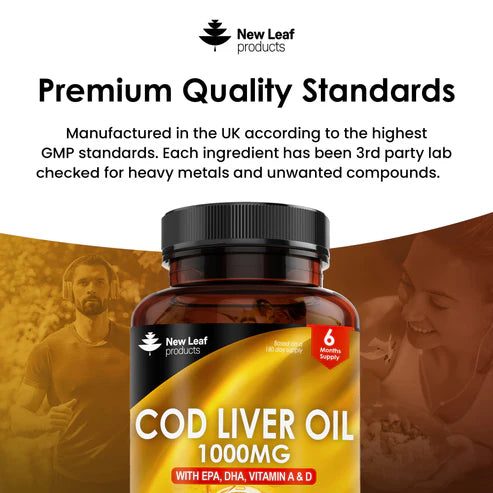 New Leaf Cod liver oil - 180 Softgel Capsules - 6 Month Supply