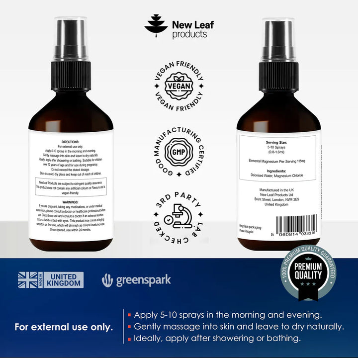 New Leaf Magnesium Spray (100% Pure) - 250ml