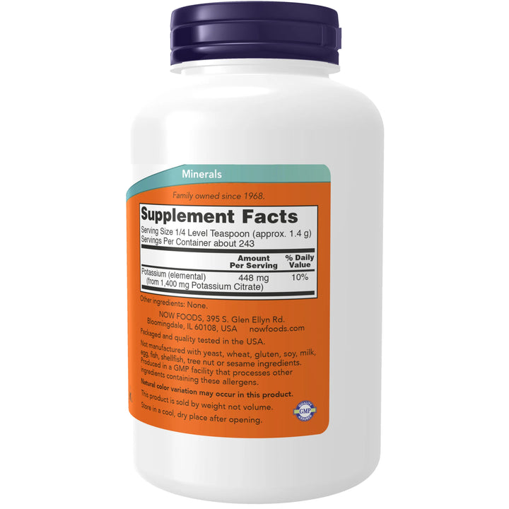 NOW Foods Potassium Citrate Powder - 340g