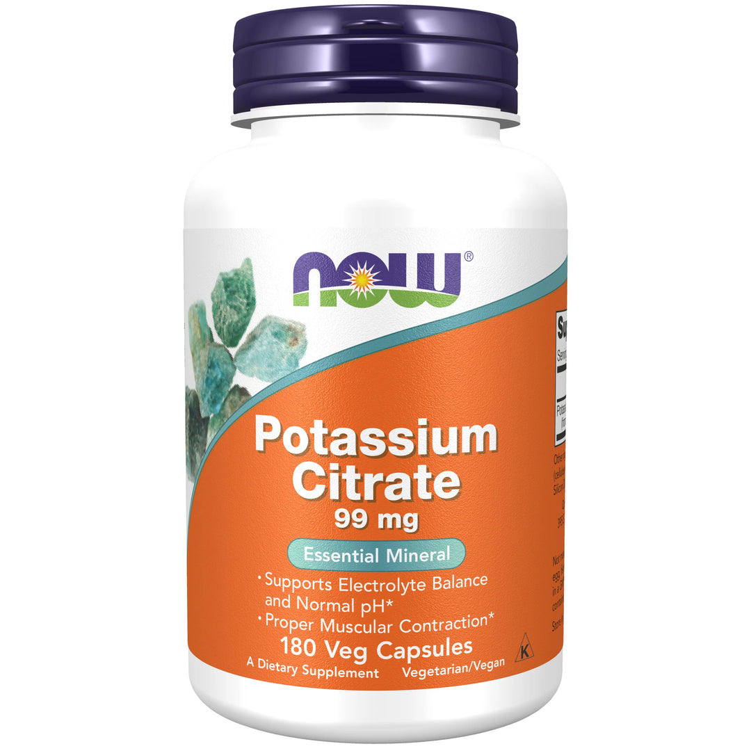 NOW Foods Potassium Citrate 99 mg - 180 Veg Capsules