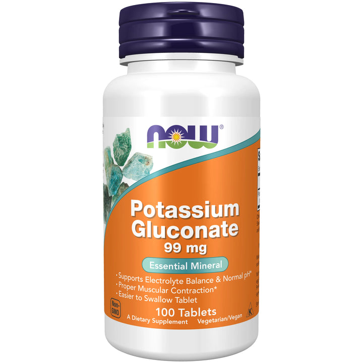 NOW Foods Potassium Gluconate 99 mg Vegetarian - 100 Tablets