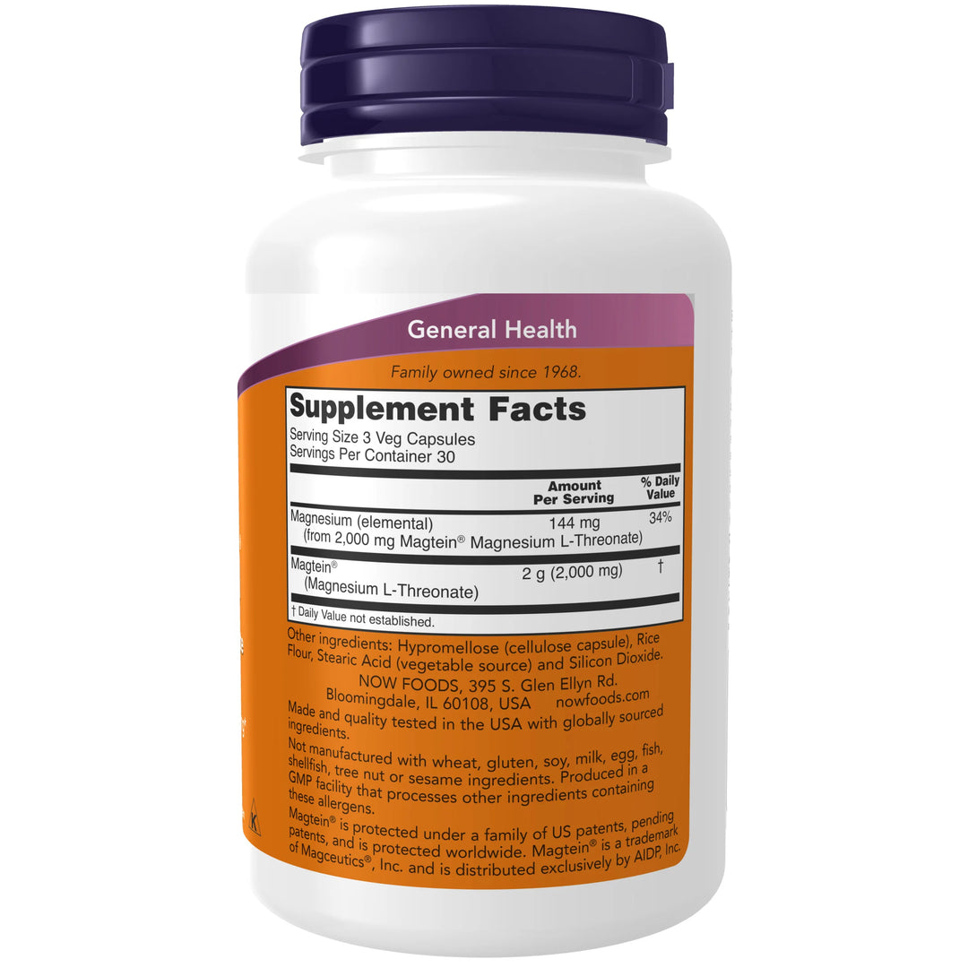 NOW Foods Magtein - 90 Veg Capsules