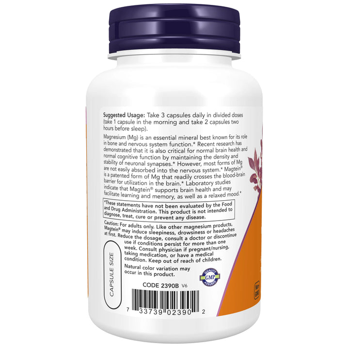 NOW Foods Magtein - 90 Veg Capsules