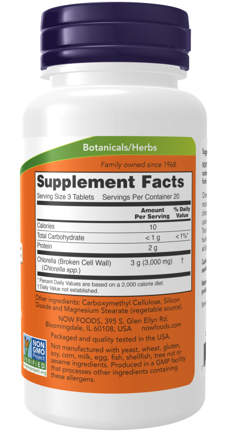 NOW Foods Chlorella 1000 mg - 60 Tablets