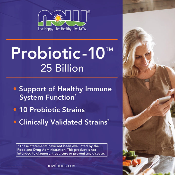 NOW Foods Probiotic-10 25 Billion - 50 Veg Capsules