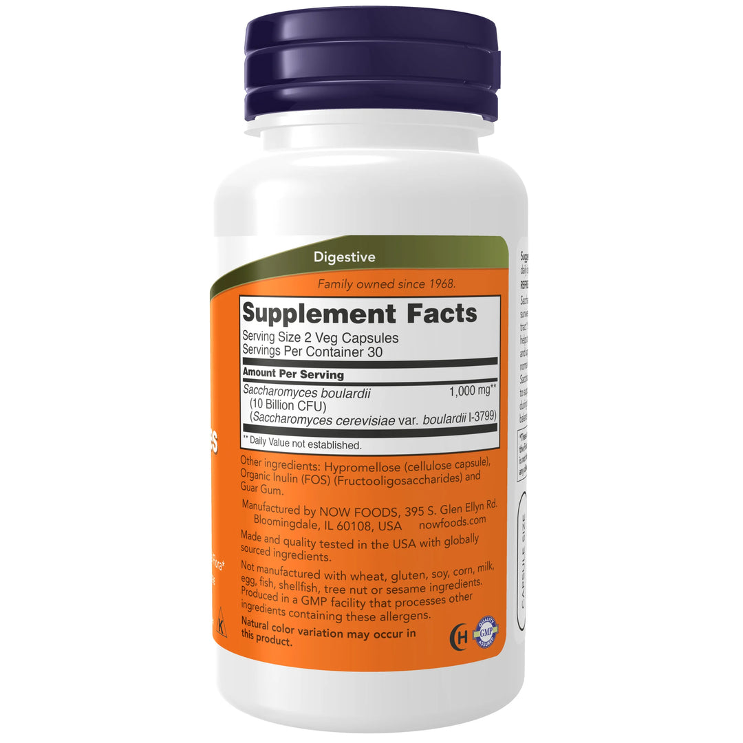 NOW Foods Saccharomyces Boulardii - 60 Veg Capsules