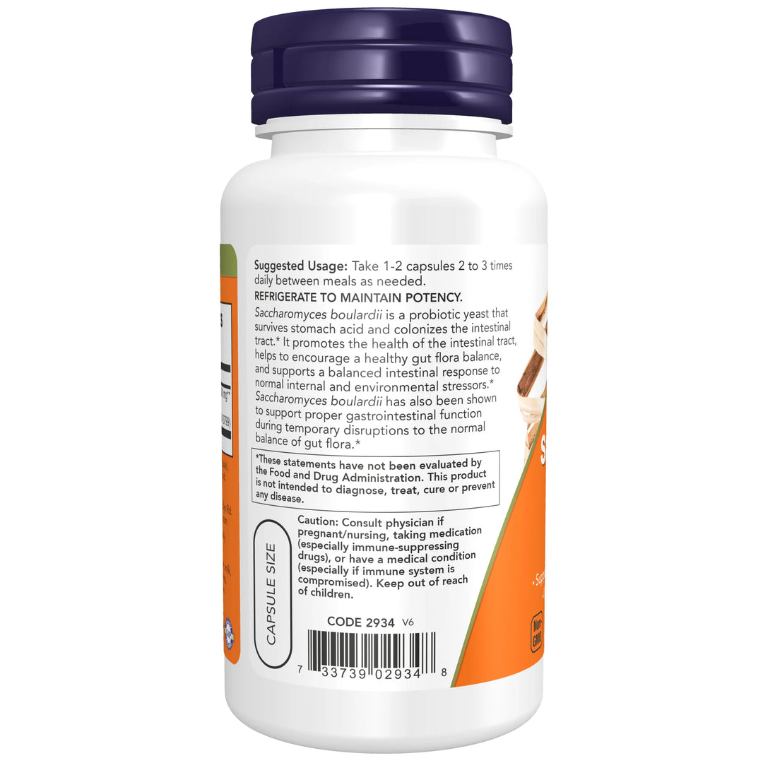 NOW Foods Saccharomyces Boulardii - 60 Veg Capsules