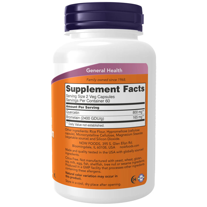 NOW Foods Quercetin with Bromelain - 120 Veg Capsules