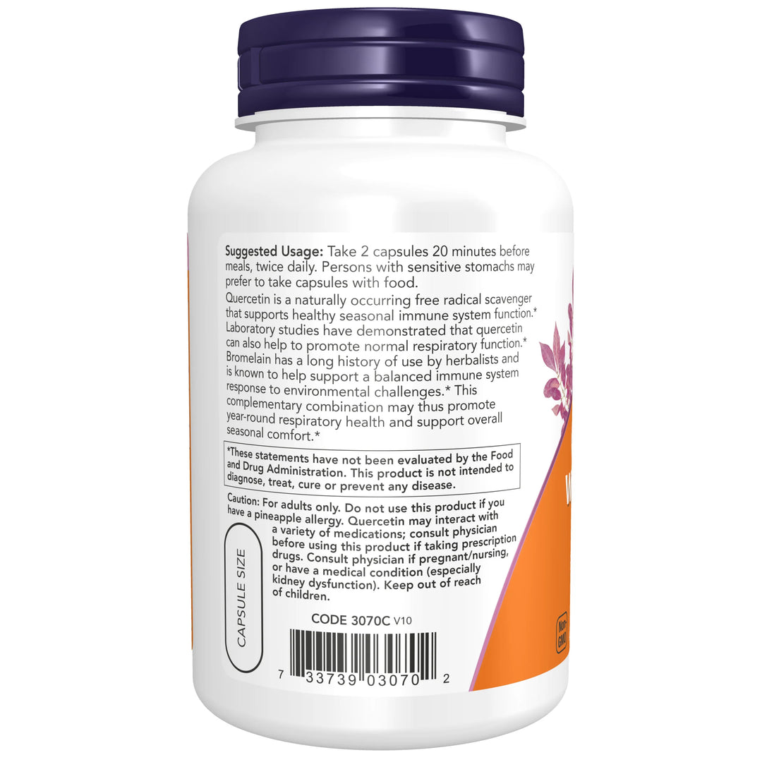 NOW Foods Quercetin with Bromelain - 120 Veg Capsules