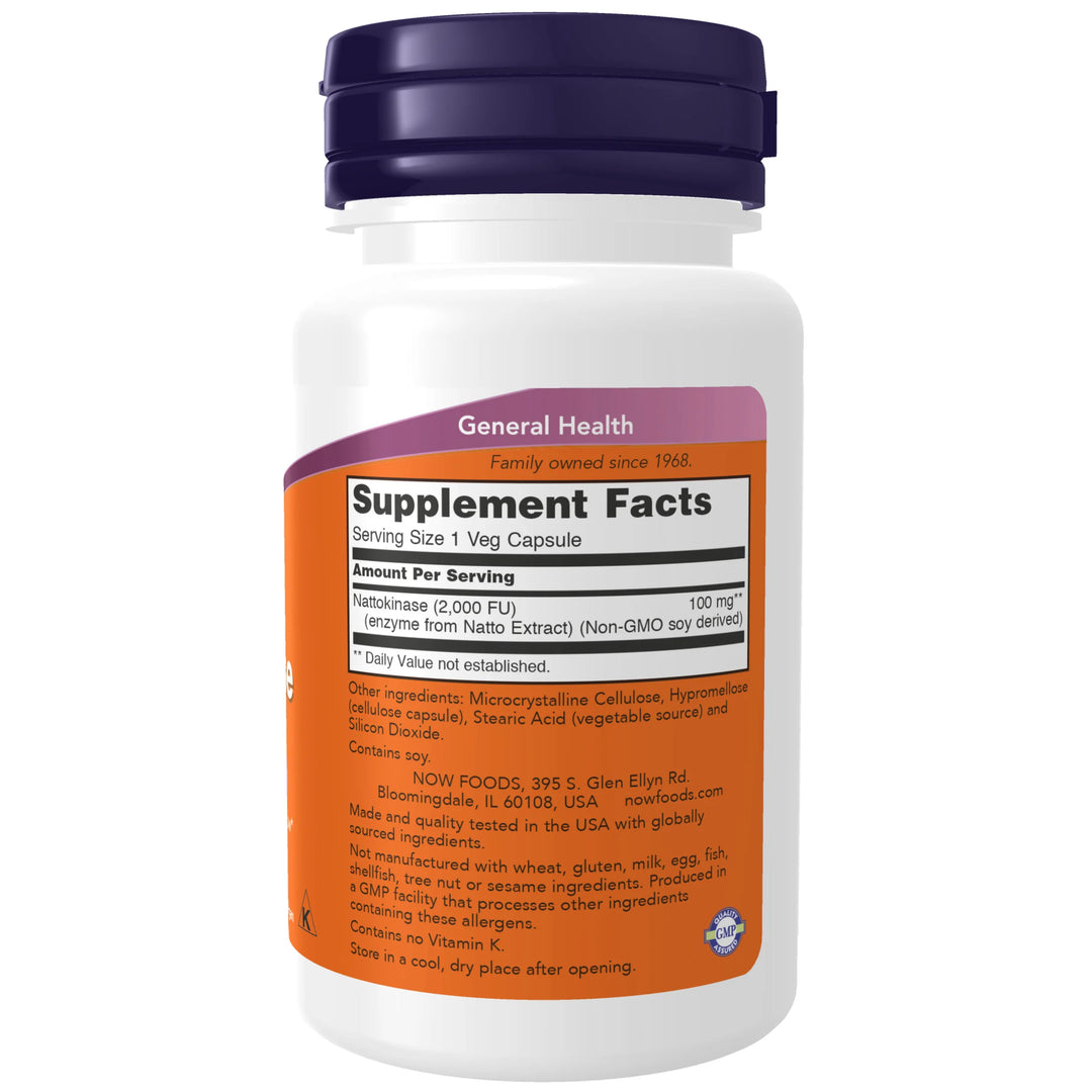 NOW Foods Nattokinase 100mg - 60 Veg Capsules