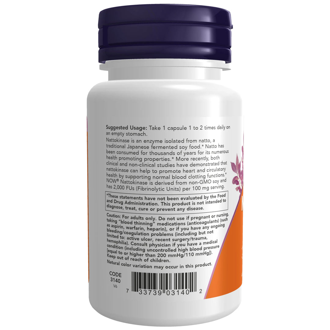 NOW Foods Nattokinase 100mg - 60 Veg Capsules