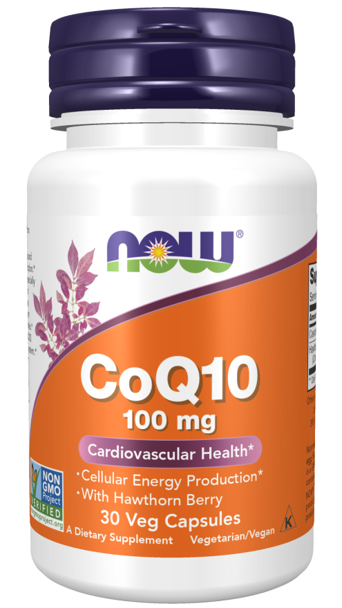 NOW Foods CoQ10 100 mg with Hawthorn Berry - 30 Veg Capsules