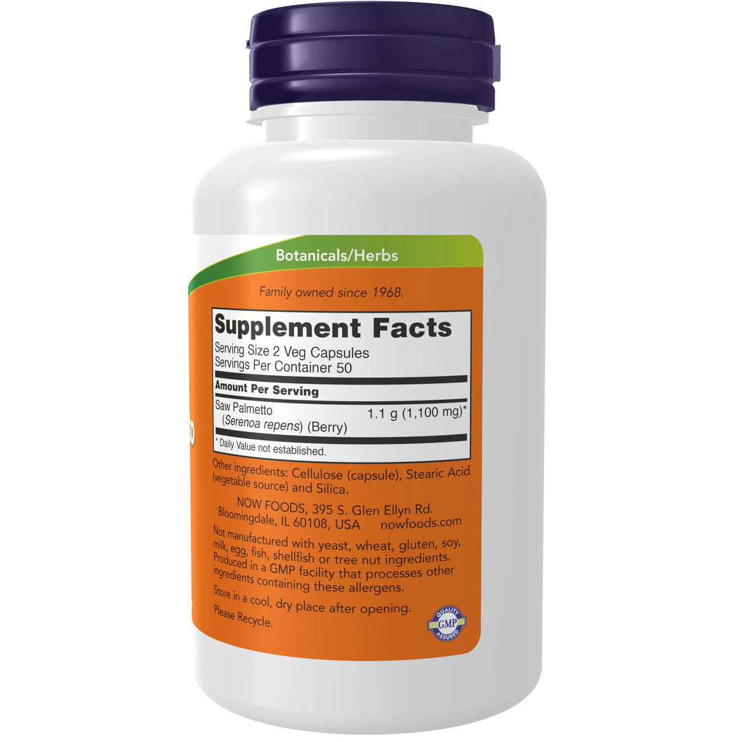 NOW Foods Saw Palmetto Berries 550 mg - 100 Veg Capsules