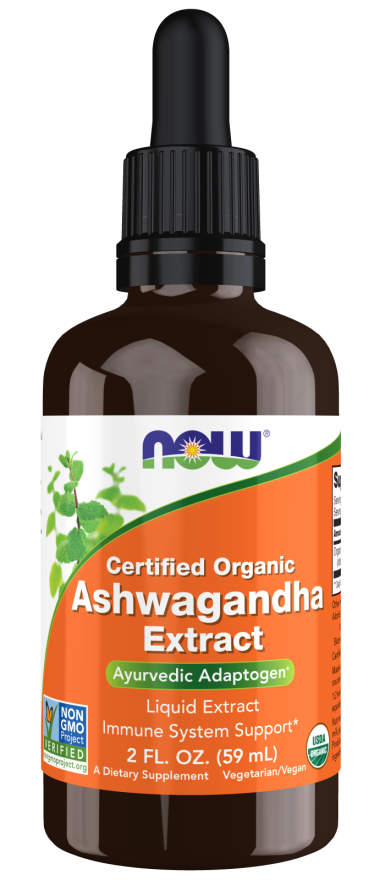 NOW Foods Ashwagandha Extract Liquid, Organic - 59ml /2 fl. oz.