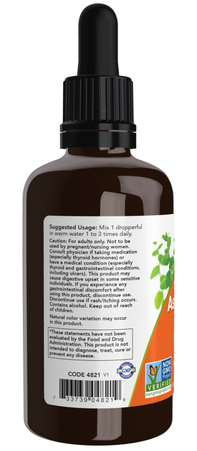 NOW Foods Ashwagandha Extract Liquid, Organic - 59ml /2 fl. oz.