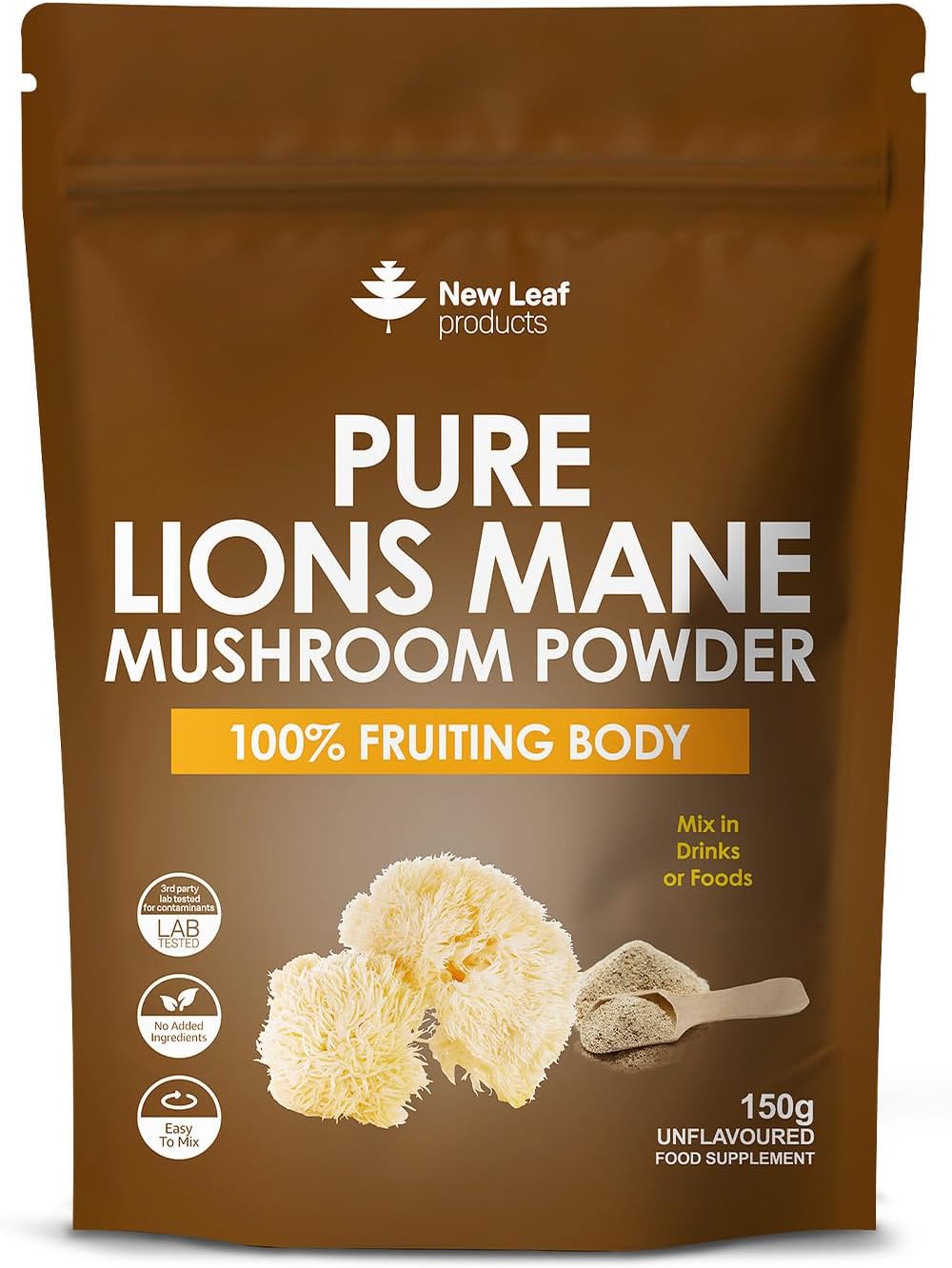 New Leaf Lions Mane Mushroom Powder - 150g