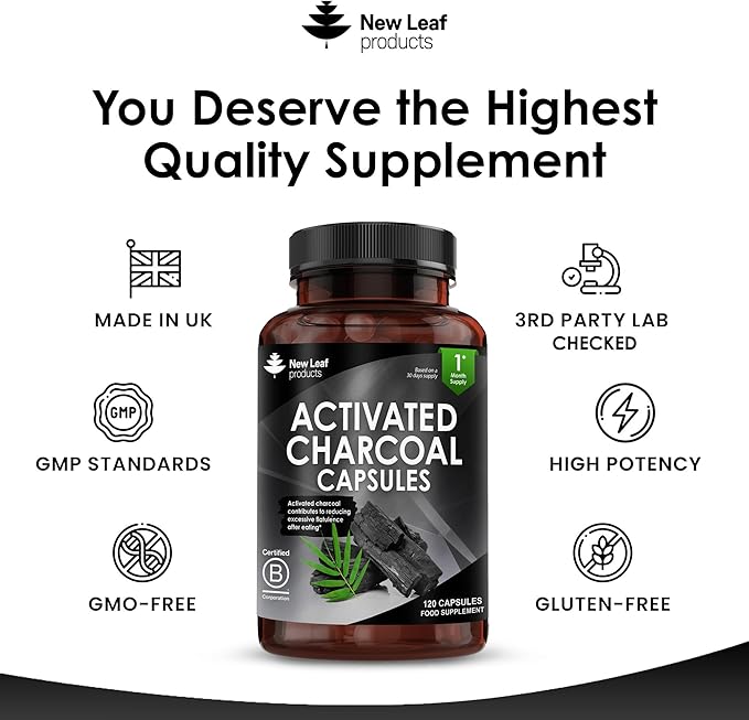 New Leaf Activated Charcoal - 120 Capsules