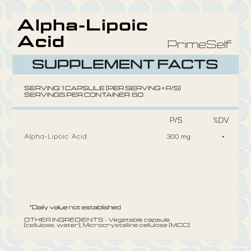PrimeSelf Alpha-Lipoic Acid - 60 Capsules