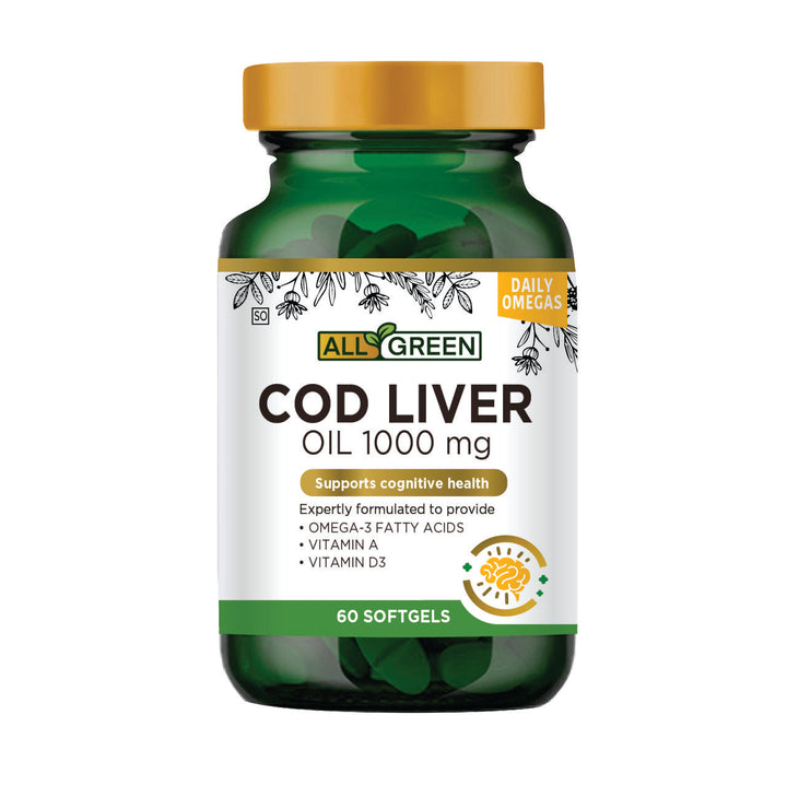 All Green Cod Liver Oil 1000mg 60 Softgels