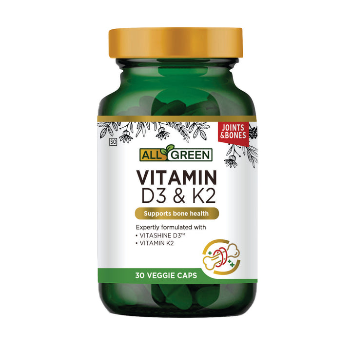 All Green Vitamin D3 and K2 30 Capsules