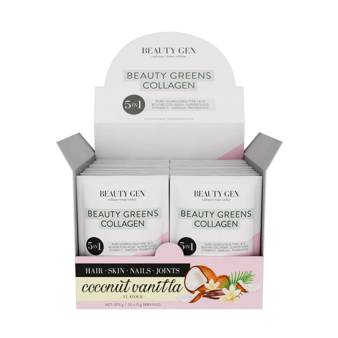 Beauty Gen® Beauty Greens® Collagen | Coconut Vanilla - 20 Sachets