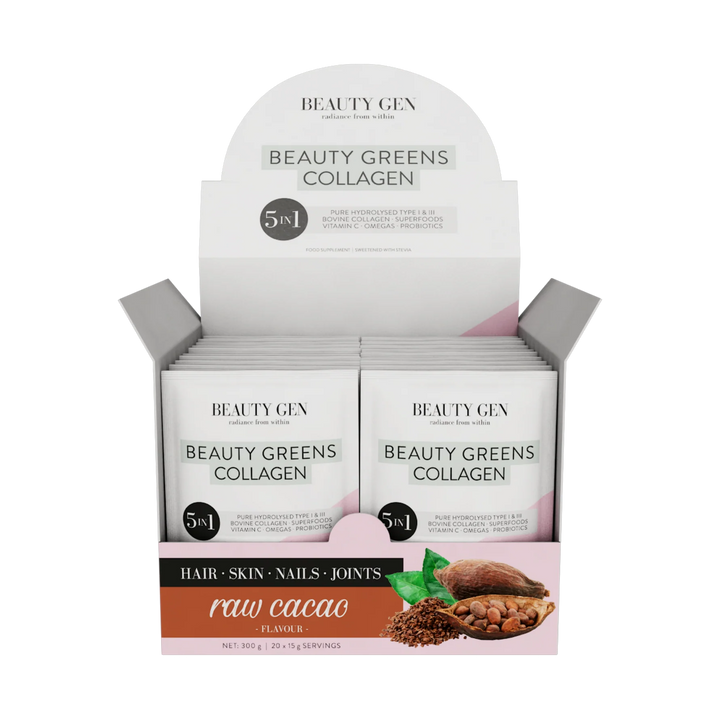 Beauty Gen® Beauty Greens® Collagen | Raw Cacao - 20 Sachets