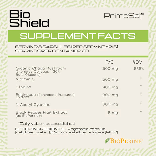 PrimeSelf Bio Shield - 60 Capsules