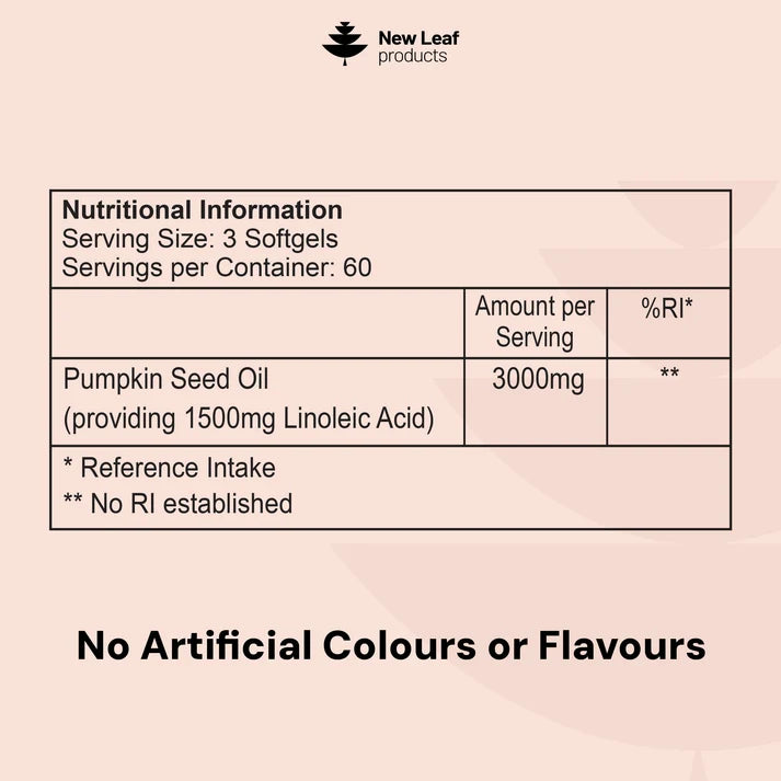 New Leaf Pumpkin Seed Oil – 180 Softgels