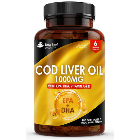 New Leaf Cod liver oil - 180 Softgel Capsules - 6 Month Supply