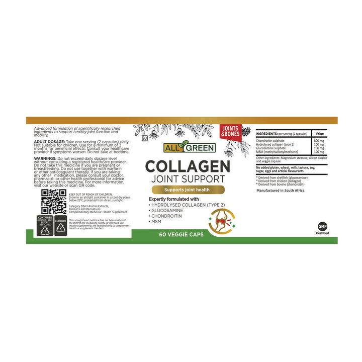 All Green Collagen Joint Support 60 Capsules