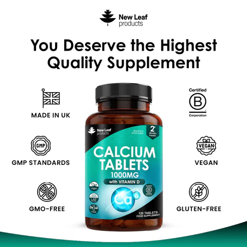 New Leaf Calcium with Vitamin D - 120 Tablets
