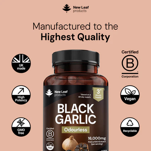 New Leaf Black Garlic - 180 Capsules