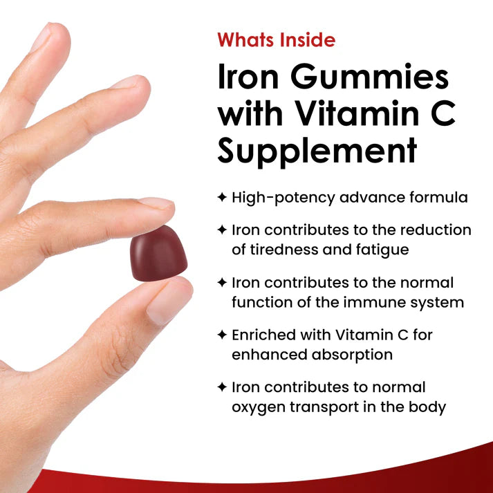 New Leaf Iron Gummies with Vitamin C 2 Months Supply - 60 Gummies