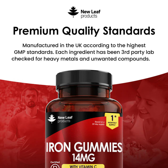 New Leaf Iron Gummies with Vitamin C 2 Months Supply - 60 Gummies