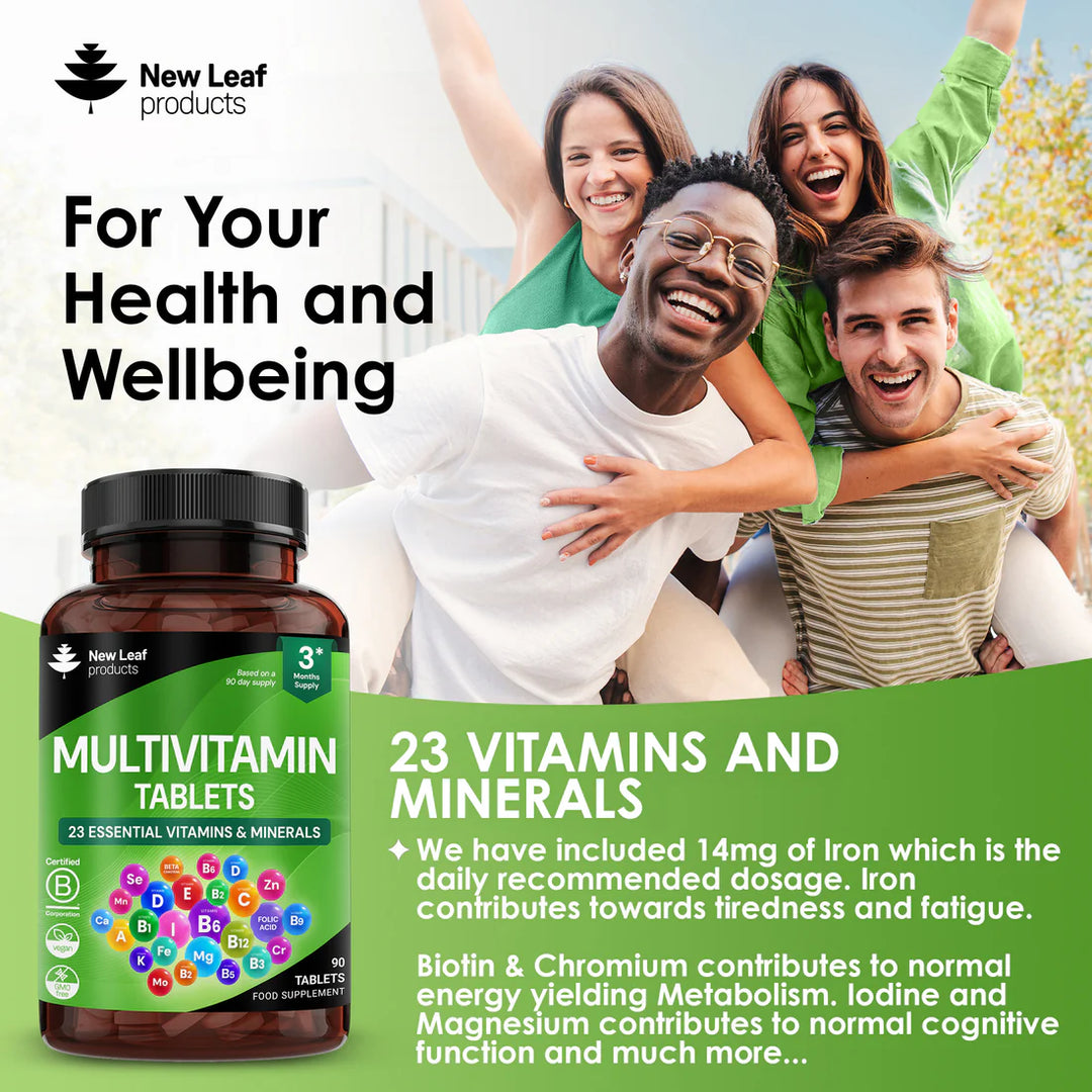 New Leaf Multivitamin Plus Iron - High strength - 90 Tablets