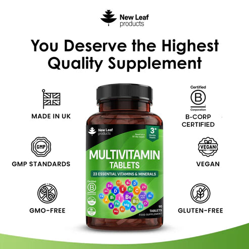 New Leaf Multivitamin Plus Iron - High strength - 90 Tablets