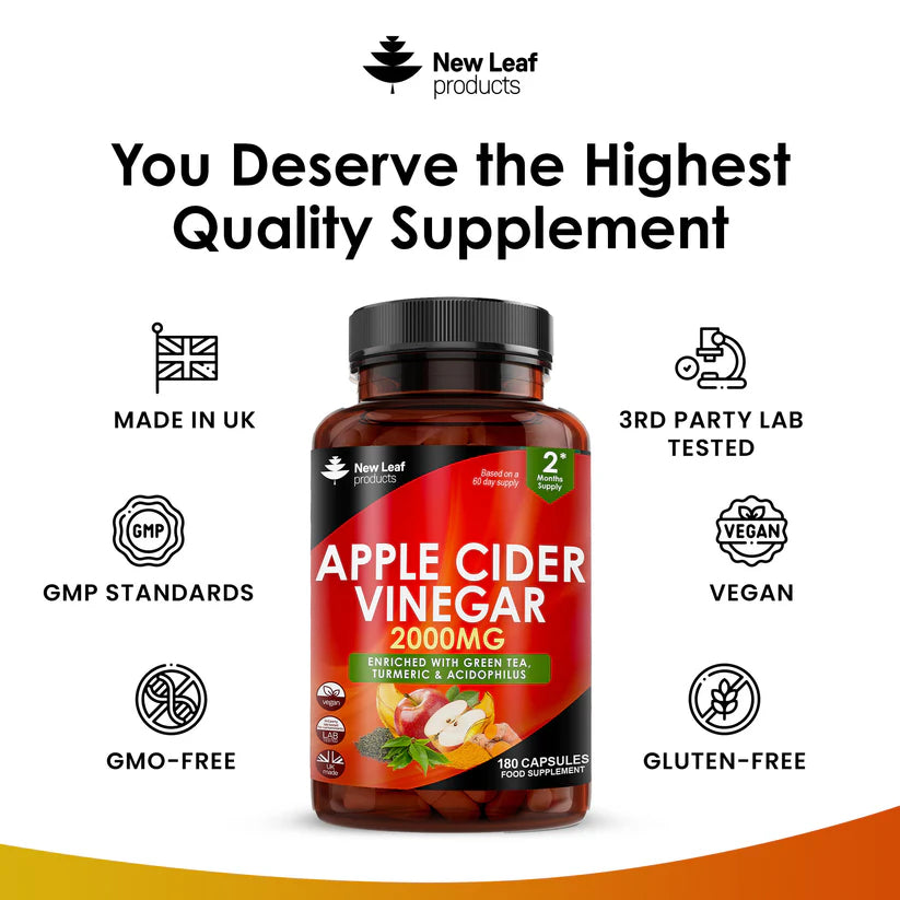 New Leaf Apple Cider Vinegar Complex High Strength - 180 Capsules