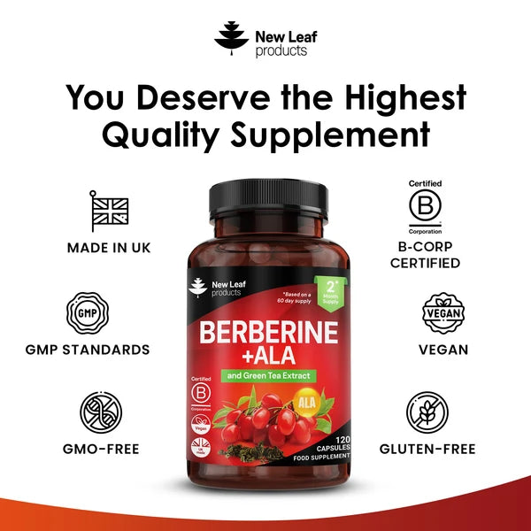 New Leaf Berberine with ALA and Green Tea Extract - 120 Capsules