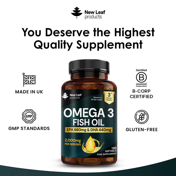 New Leaf Omega-3 Fish Oil 660/440 EPA DHA - 180 Softgels