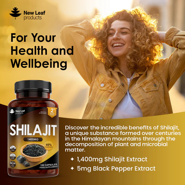 New Leaf Shilajit (with 60% Fulvic Acid) High Strength - 120 Capsules