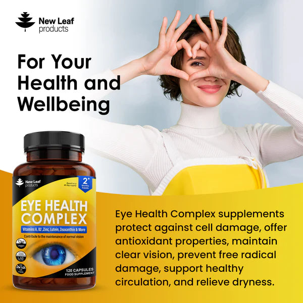 New Leaf Eye Health Complex - 120 Capsules - Lutein & Zeaxanthin with Vitamin A, B2 & Zinc