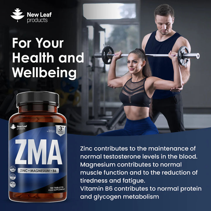 New Leaf ZMA - Zinc, Magnesium & Vitamin B6 - 180 Tablets