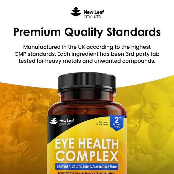 New Leaf Eye Health Complex - 120 Capsules - Lutein & Zeaxanthin with Vitamin A, B2 & Zinc